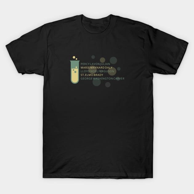 Famous Black Scientists - Chemists Light Text T-Shirt by Flint Phoenix